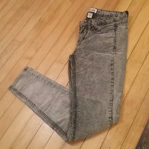 Stripped velvet skinny low waist